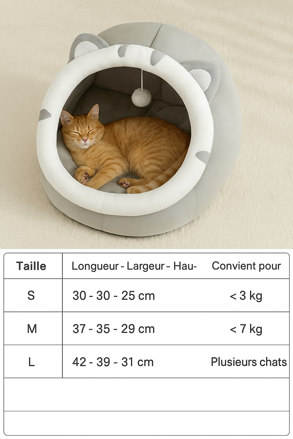 Lit Douillet en Polyester pour Chat - Confort